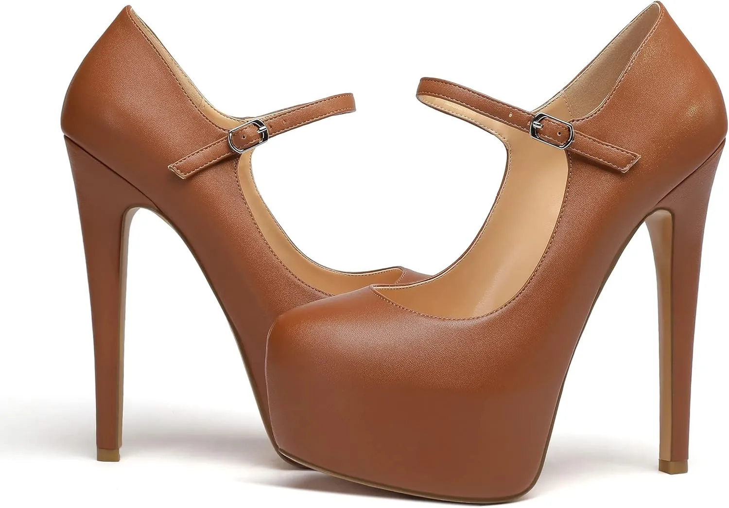 YODEKS Sexy Mary Jane Pointed Toe Platform High Heel Stiletto Pumps Ankle Strap Wedding Party Dress Shoes