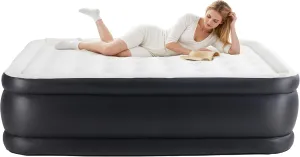 YSSOA Queen Camping Air Mattress with Built-in Electric High-Speed Pump, 18" Bed Height, Blow Up Inflatable Airbed with Carrying Bag for Home Guests & Travel, Waterproof Foldable Portable